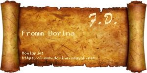 Fromm Dorina névjegykártya